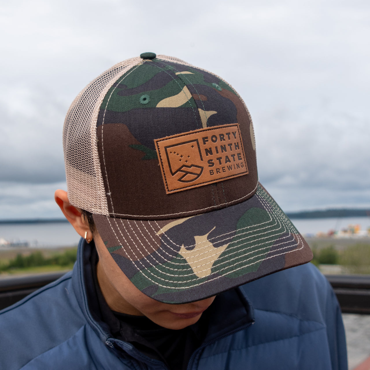 Leather Patch Trucker - Camo